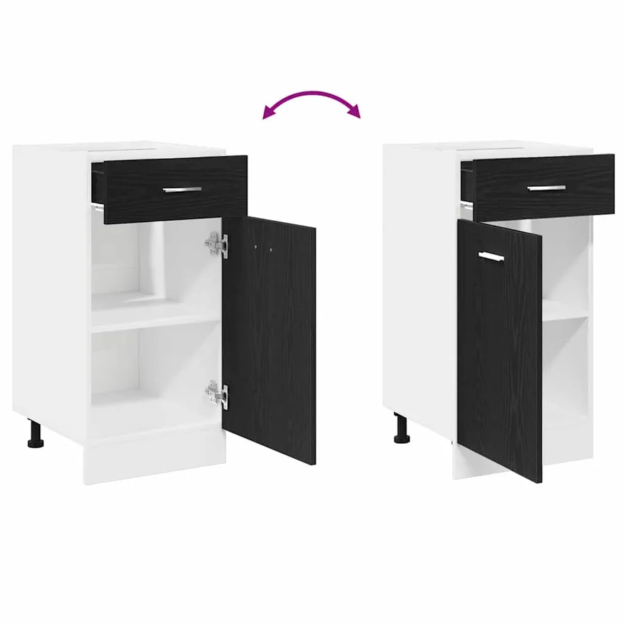 Armoire suspendue avec tiroir Chêne noir 40 x 46 x 81,5 cm - 12