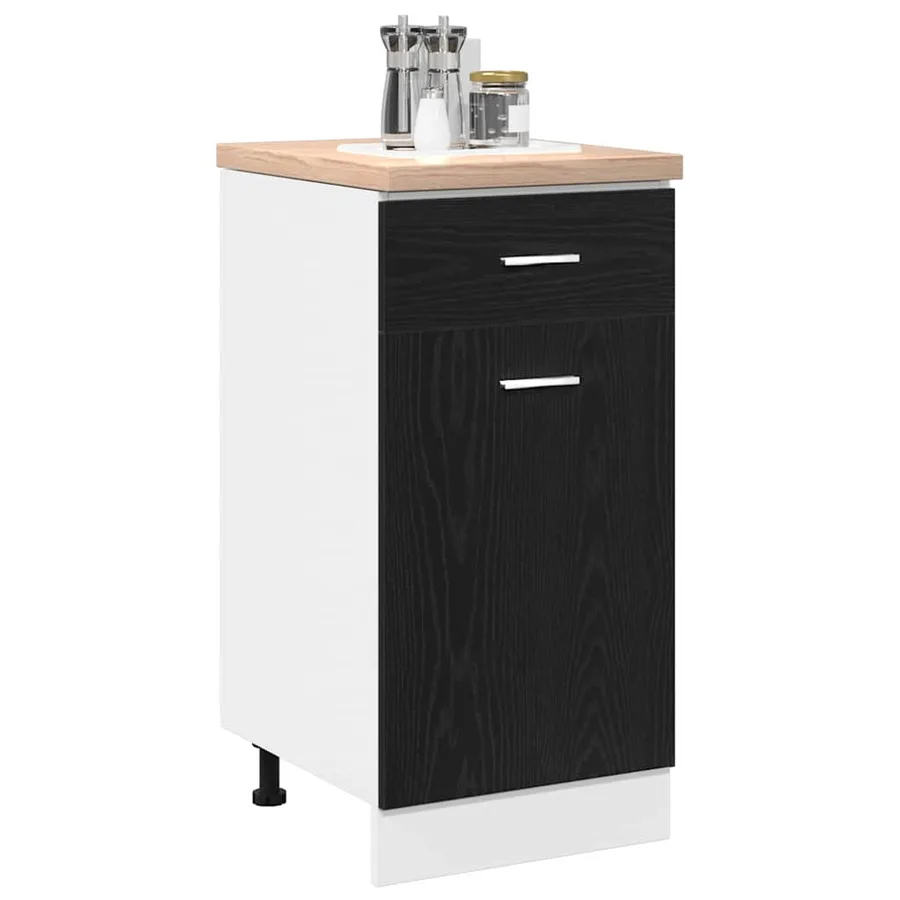 Armoire suspendue avec tiroir Chêne noir 40 x 46 x 81,5 cm - 3