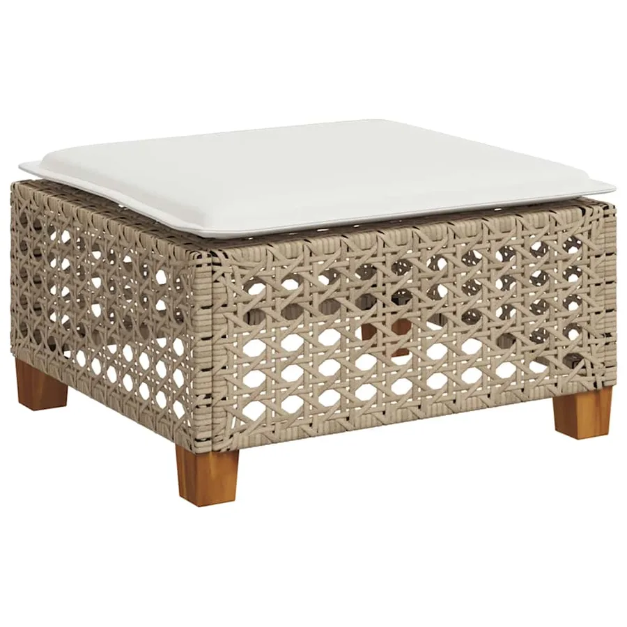 Salon de jardin avec coussins 6 pcs beige résine tressée - 5