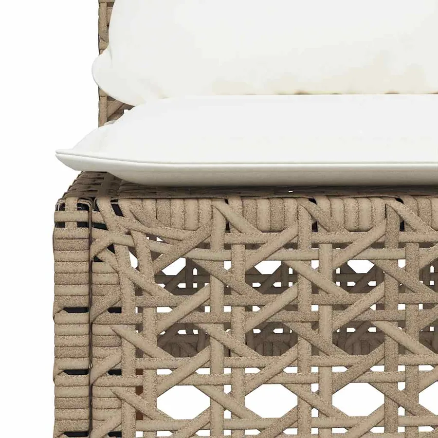 Salon de jardin avec coussins 6 pcs beige résine tressée - 6