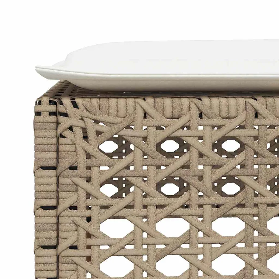 Salon de jardin avec coussins 6 pcs beige résine tressée - 7