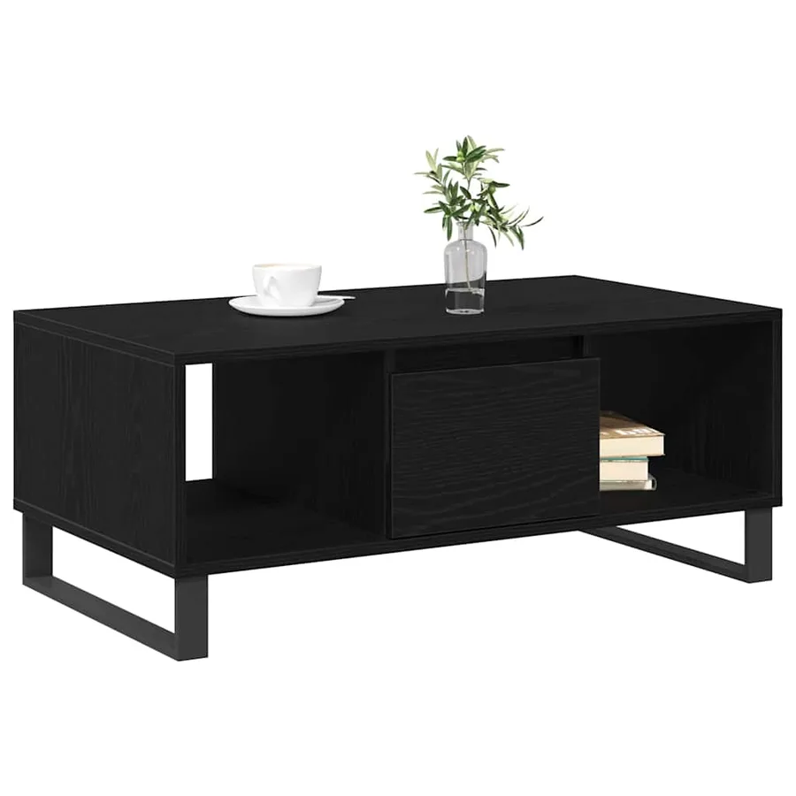 Table basse Chêne noir 90 x 50 x 36.5 cm Bois d'ingénierie - 3