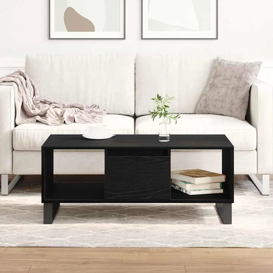 Table basse Chêne noir 90 x 50 x 36.5 cm Bois d'ingénierie - 4