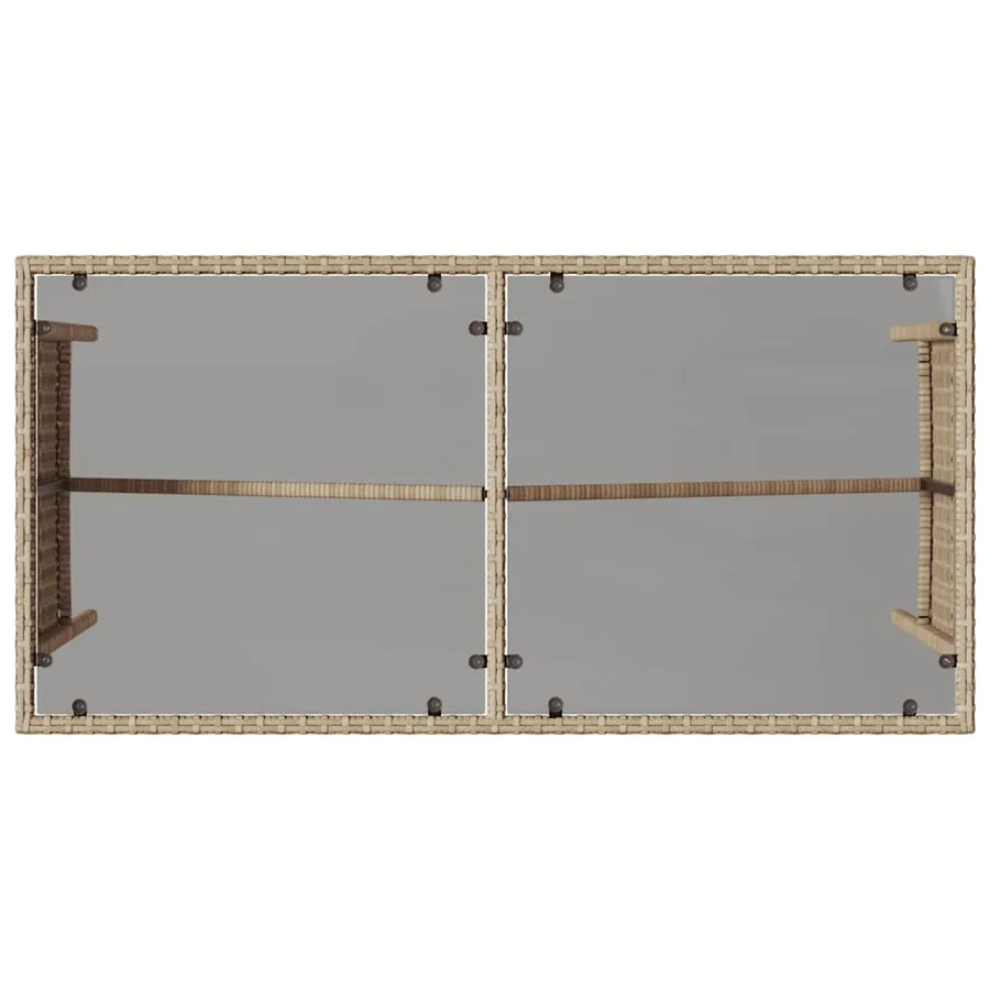 Ensemble à manger de jardin et coussins 3 pcs Beige poly rotin - 10