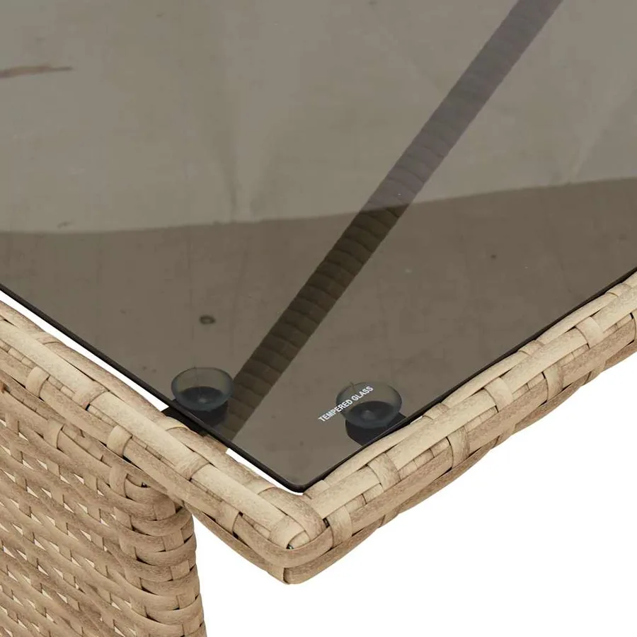 Ensemble à manger de jardin et coussins 3 pcs Beige poly rotin - 11