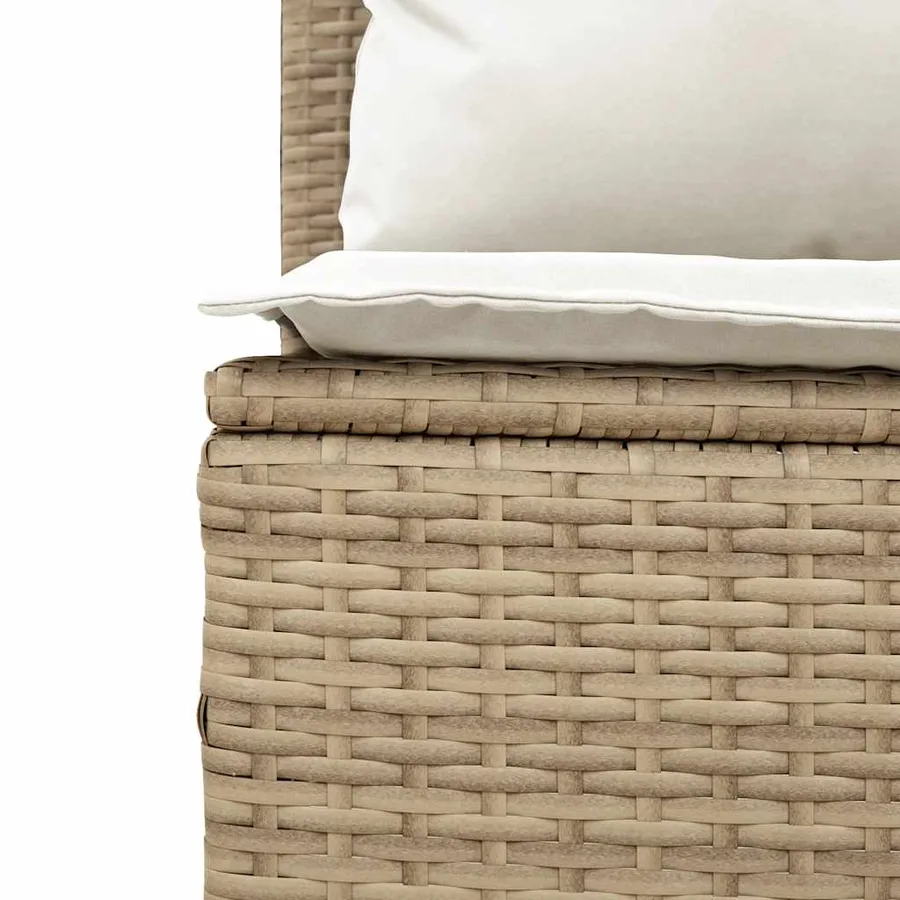 Ensemble à manger de jardin et coussins 3 pcs Beige poly rotin - 12