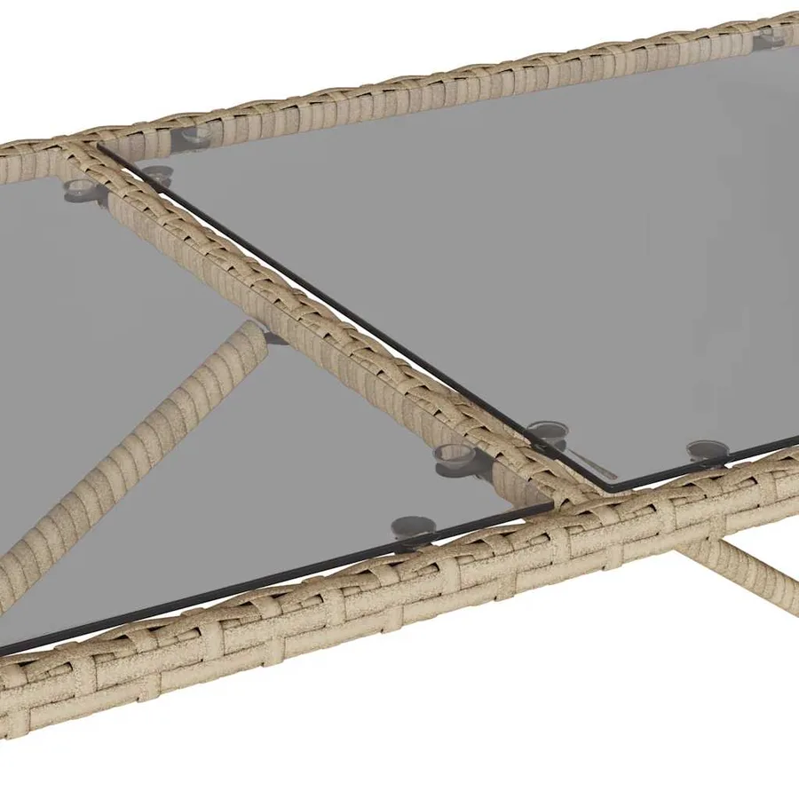 Ensemble à manger de jardin et coussins 3 pcs Beige poly rotin - 13