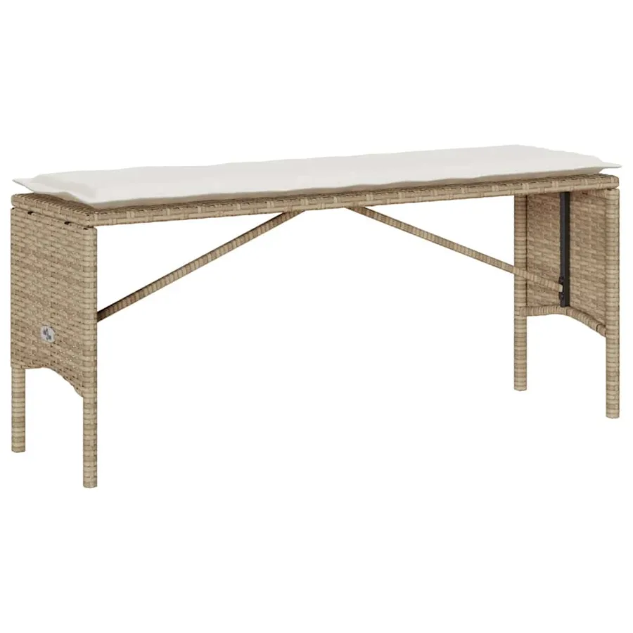 Ensemble à manger de jardin et coussins 3 pcs Beige poly rotin - 5