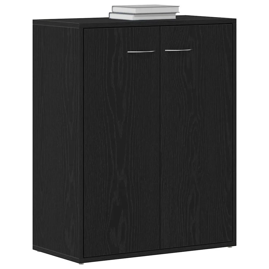Buffet en chêne noir 60x30x75 cm bois d'ingénierie - 4