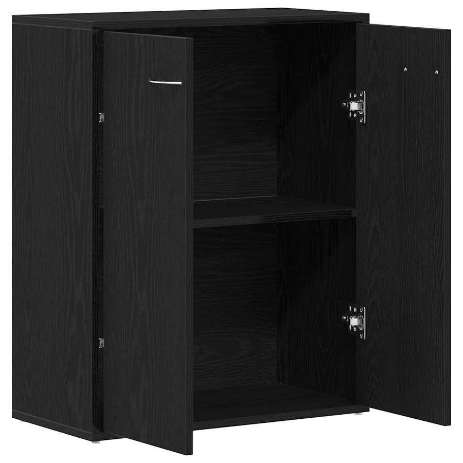 Buffet en chêne noir 60x30x75 cm bois d'ingénierie - 5