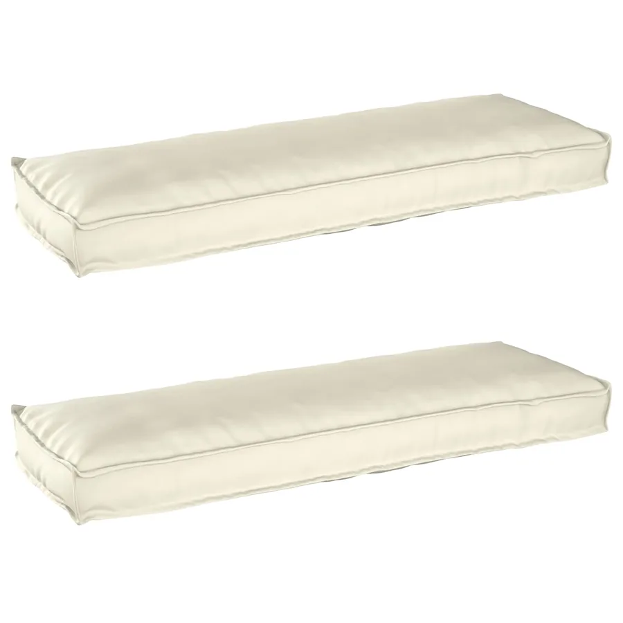 Set de coussins de palette 2 pcs Crème 120 x 40 x 8 cm