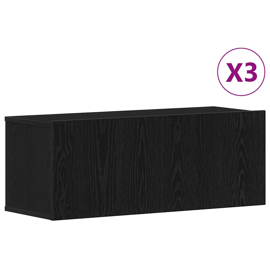 Ensemble meuble TV 3 pcs Chêne noir 80 x 30 x 30 cm - 4