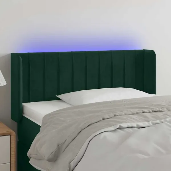 Tête de lit à LED Vert foncé 103x16x78/88 cm Velours