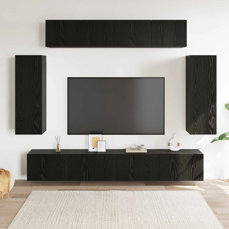 Ensemble meuble TV 6 pcs Chêne noir 100 x 30 x 30 cm