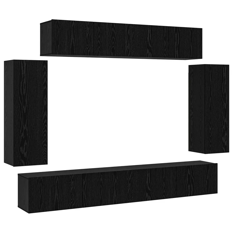 Ensemble meuble TV 6 pcs Chêne noir 100 x 30 x 30 cm - 2