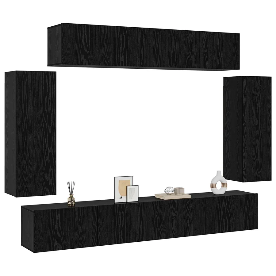 Ensemble meuble TV 6 pcs Chêne noir 100 x 30 x 30 cm - 3