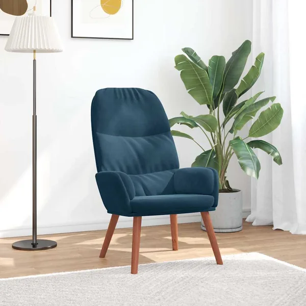 Fauteuil relaxant velours bleu