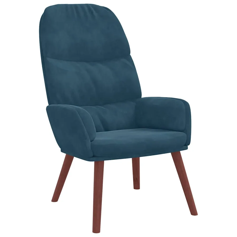 Fauteuil relaxant velours bleu - 2