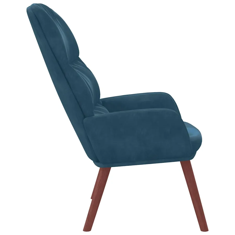 Fauteuil relaxant velours bleu - 4