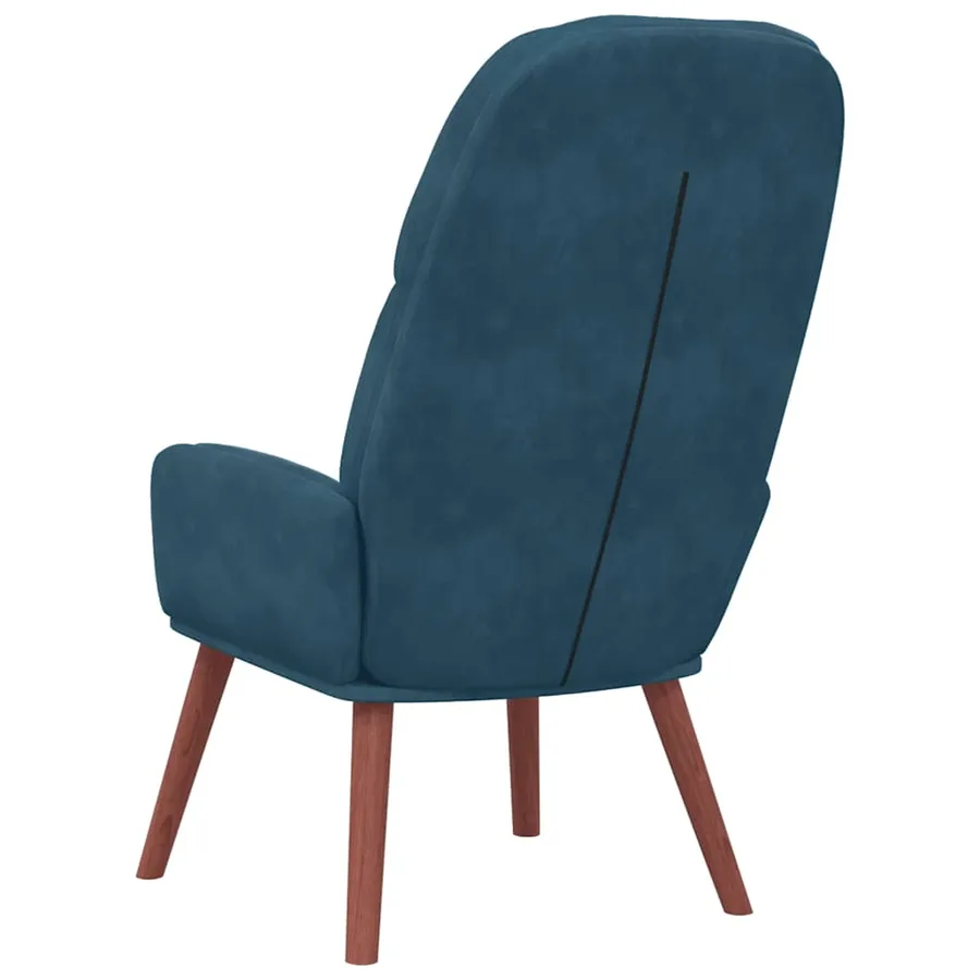 Fauteuil relaxant velours bleu - 5