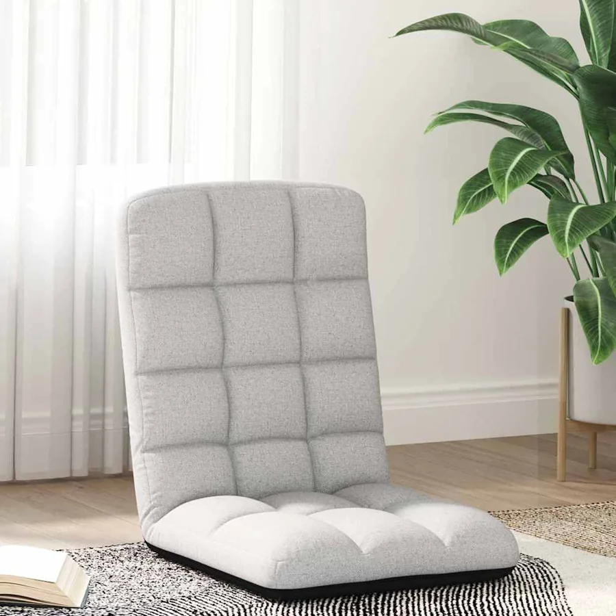 Chaise de sol pliante Gris nuage 71x51x62 cm tissu