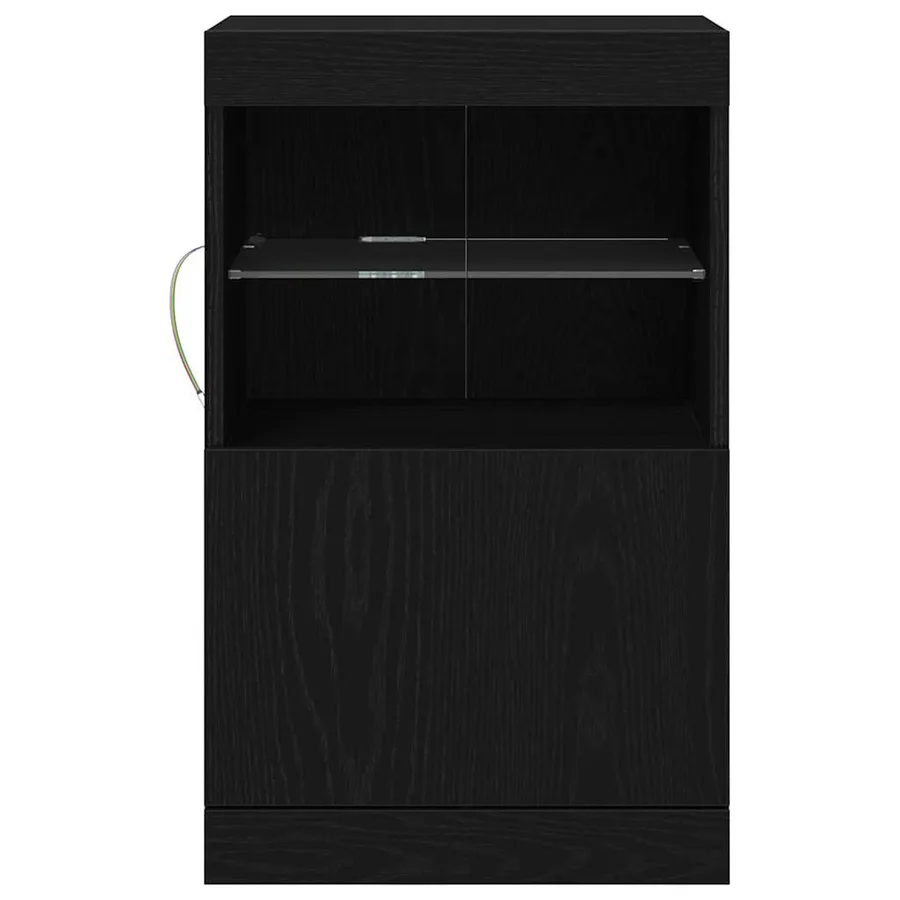 Buffet LED Chêne noir 41 x 37 x 67 cm Bois d'ingénierie - 6
