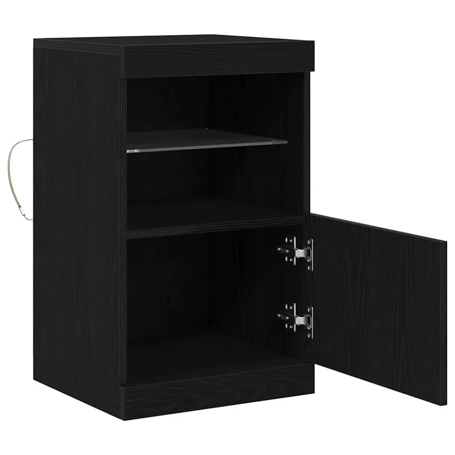 Buffet LED Chêne noir 41 x 37 x 67 cm Bois d'ingénierie - 7