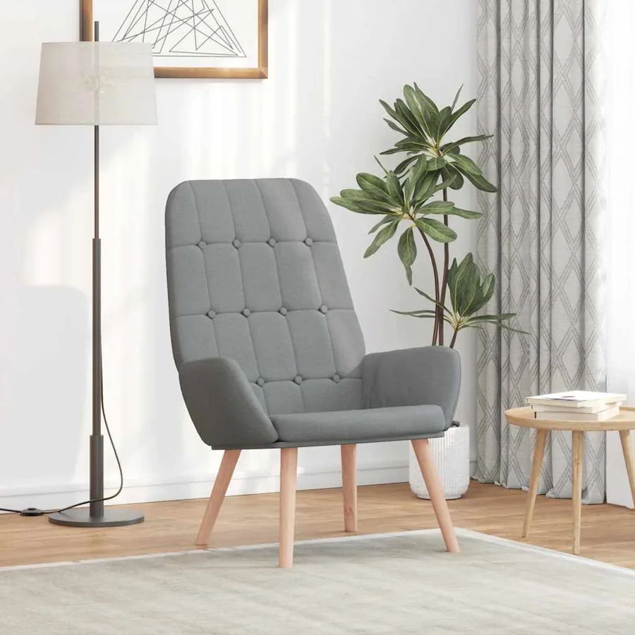 Fauteuil relax en tissu gris clair