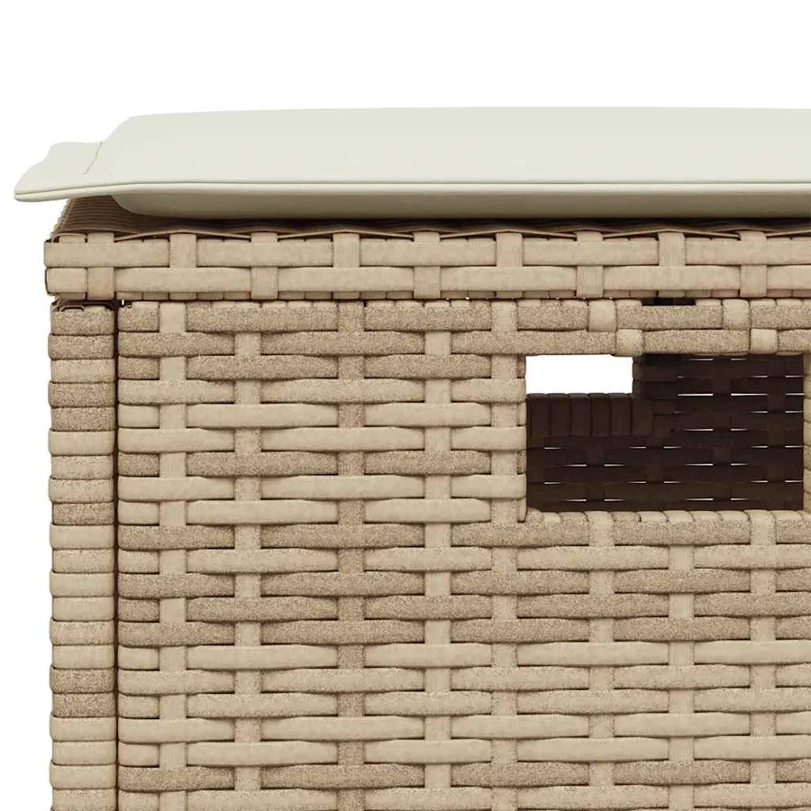 Ensemble à manger de jardin avec coussins 5pcs Beige poly rotin - 5