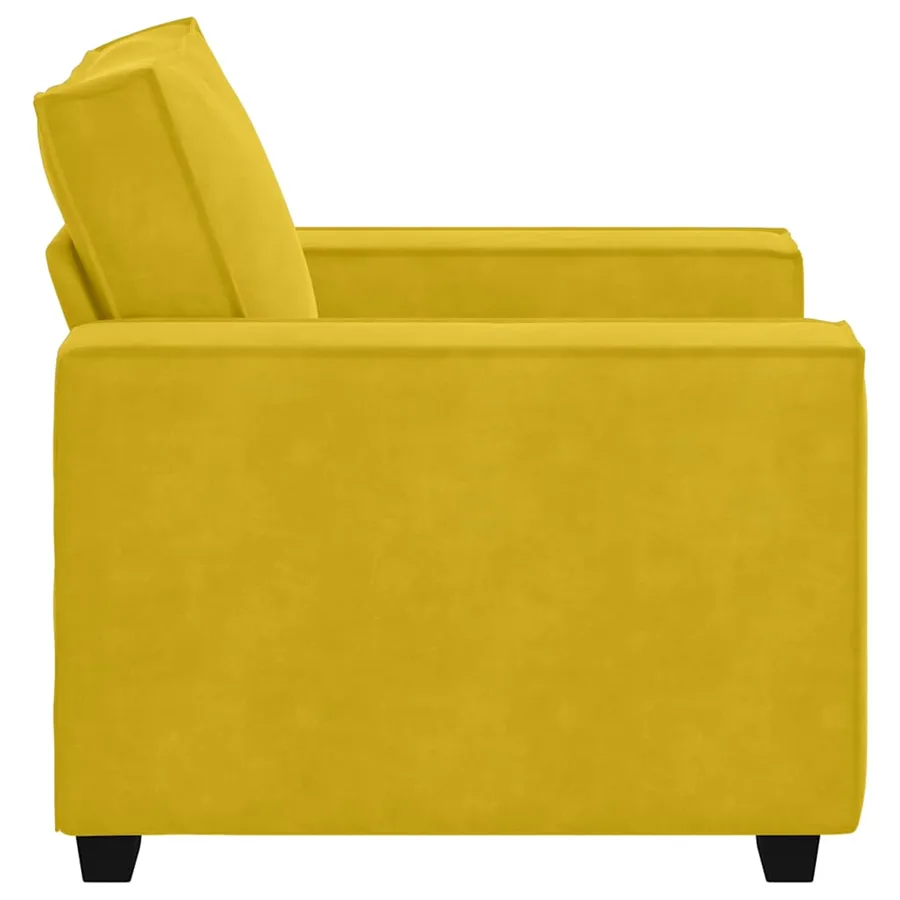 Fauteuil canapé jaune 100x78x84 cm velours - 5