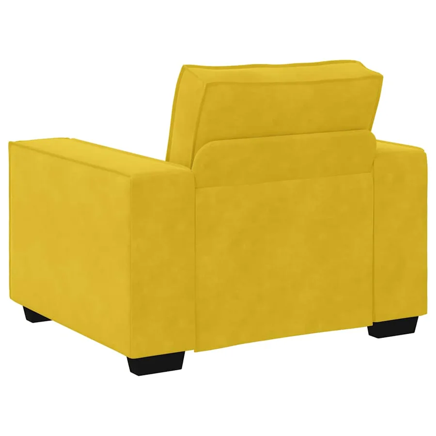 Fauteuil canapé jaune 100x78x84 cm velours - 6