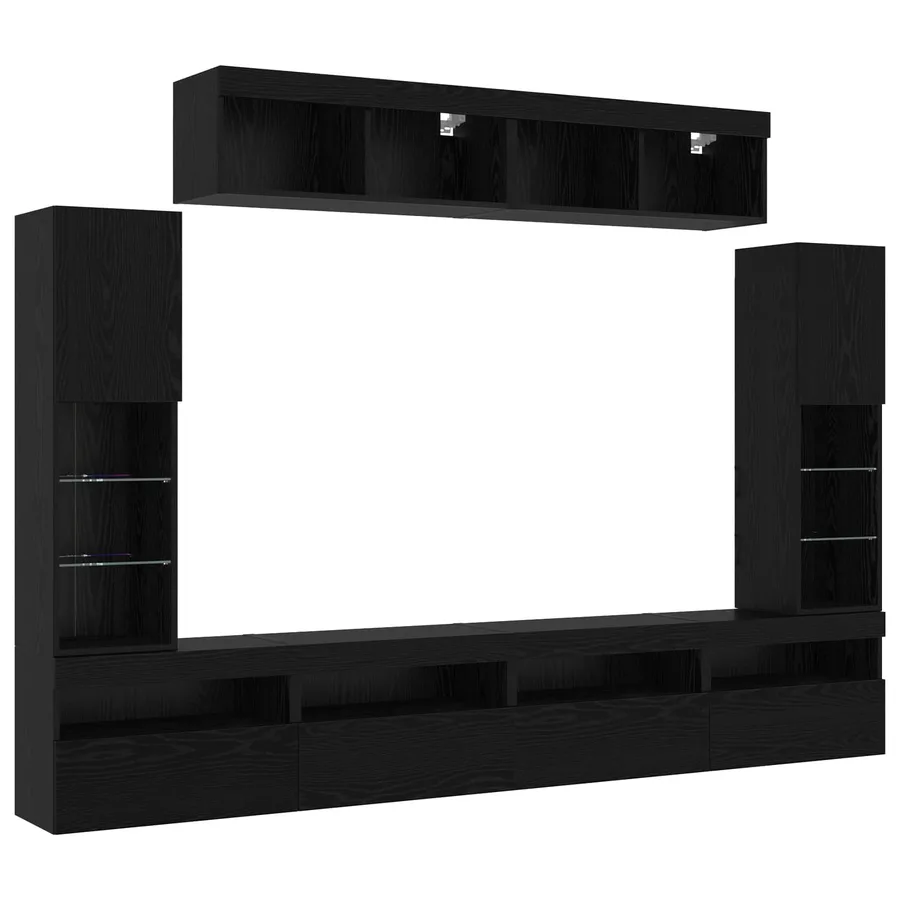 Ensemble meuble TV 6 pcs Chêne noir Bois d'ingénierie - 10