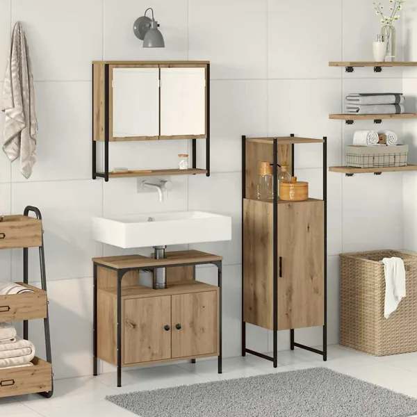 Ensemble de mobilier de salle de bain 3 pc Marron