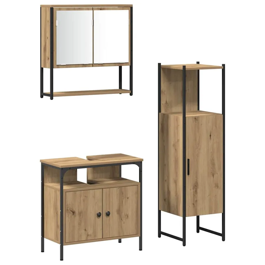 Ensemble de mobilier de salle de bain 3 pc Marron - 2