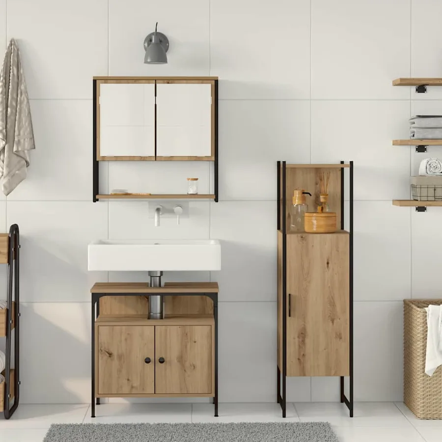 Ensemble de mobilier de salle de bain 3 pc Marron - 4