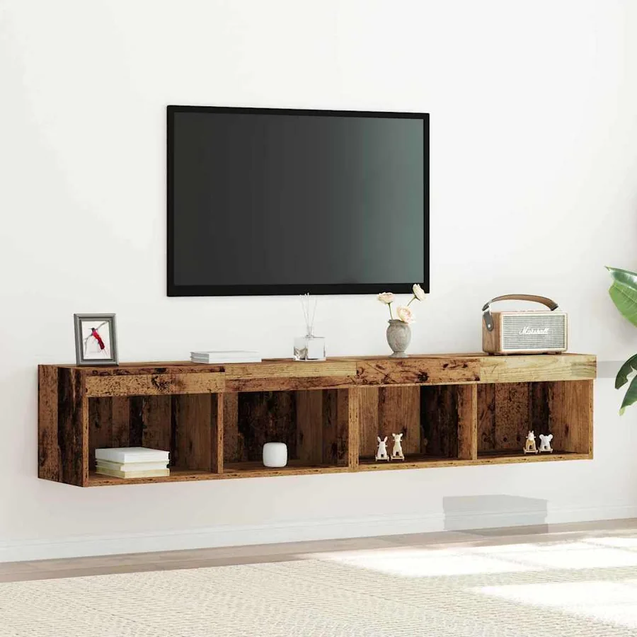 Ensemble meuble TV avec LED 2 pcs Bois ancien 80 x 30 x 30 cm
