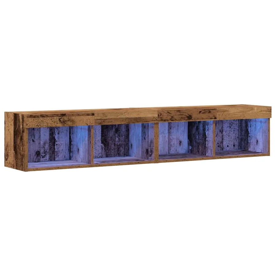 Ensemble meuble TV avec LED 2 pcs Bois ancien 80 x 30 x 30 cm - 2
