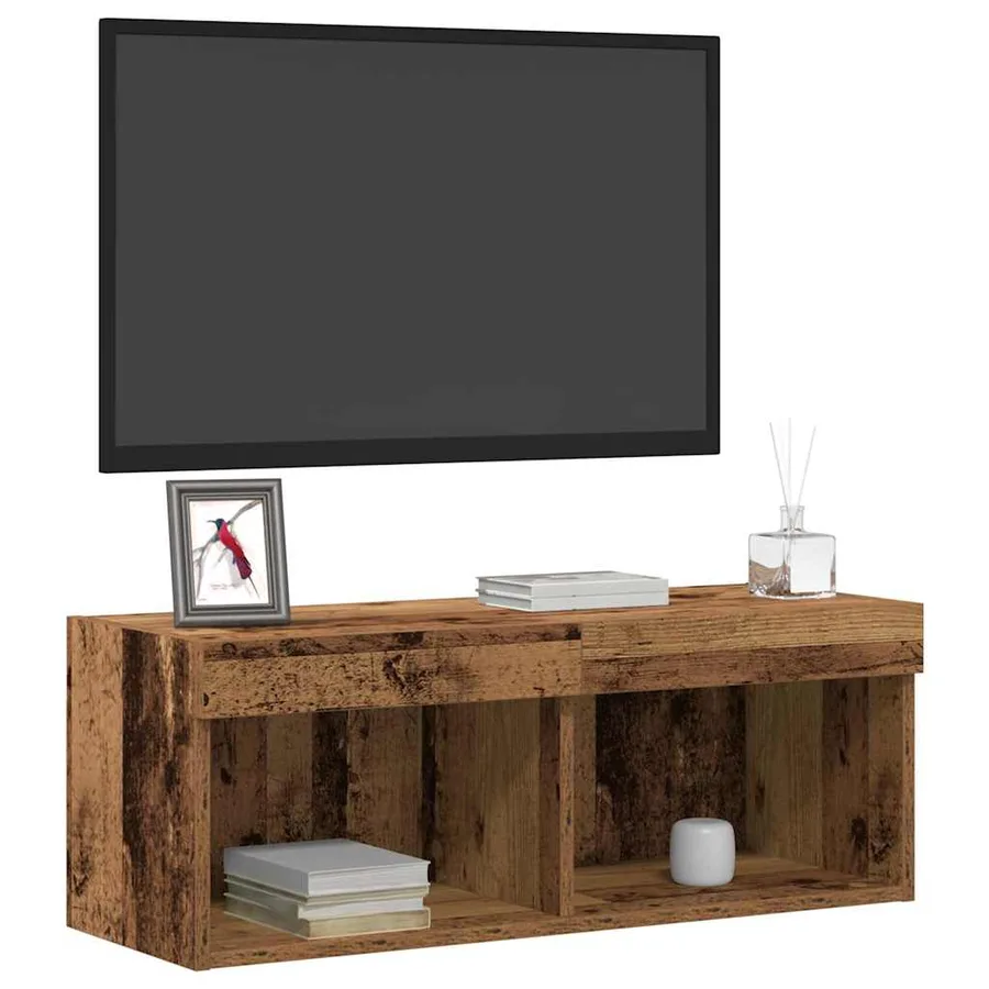 Ensemble meuble TV avec LED 2 pcs Bois ancien 80 x 30 x 30 cm - 3