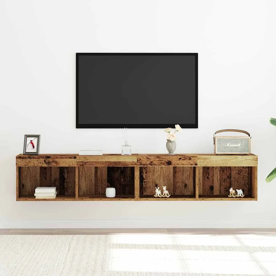 Ensemble meuble TV avec LED 2 pcs Bois ancien 80 x 30 x 30 cm - 5