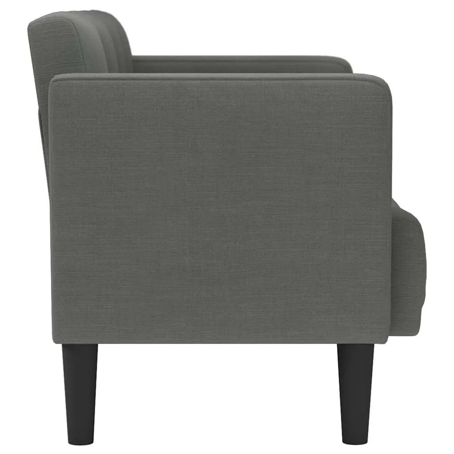 Canapé deux places gris foncé 111 cm en tissu - 4