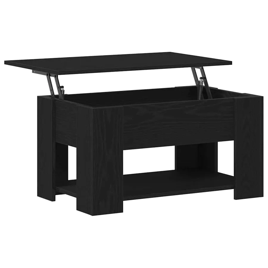 Table basse Chêne noir 79 x 49 x 41 cm Bois d'ingénierie - 5