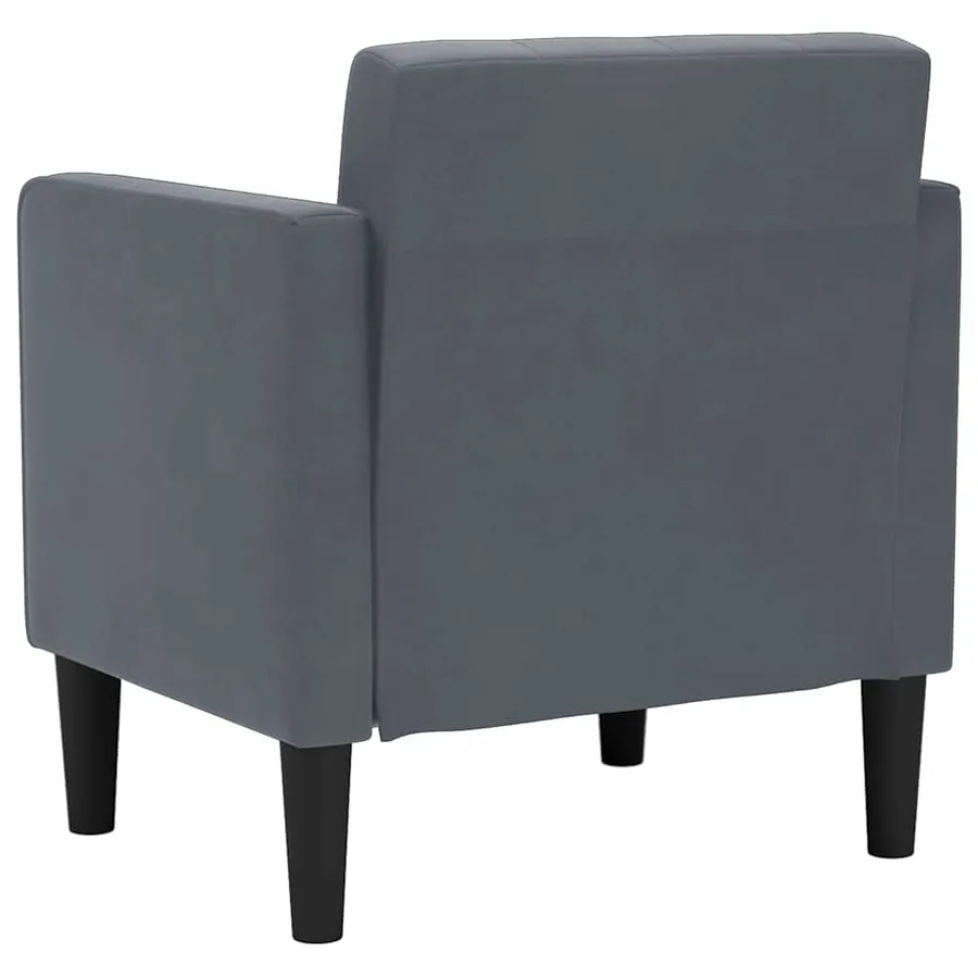 Fauteuil avec accoudoirs velours gris foncé 53 cm - 5