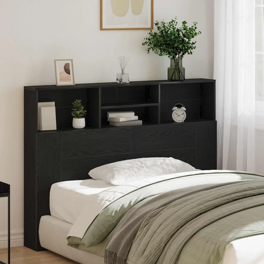 Cabinet de Tête de Lit Chêne noir 140 x 19 x 103,5 cm - 4