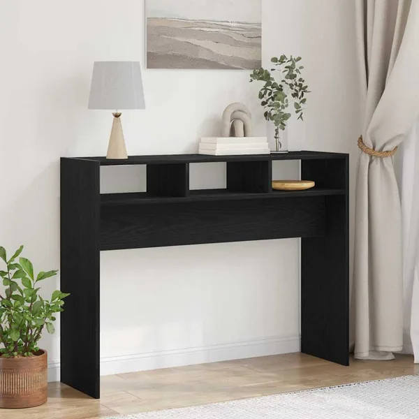 Table console Chêne noir 105 x 30 x 80 cm Bois d'ingénierie