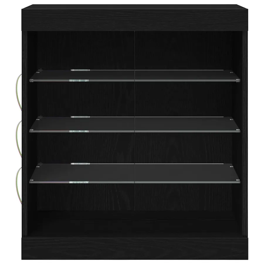 Buffet LED Chêne noir 60,5 x 37 x 67 cm Bois d'ingénierie - 6