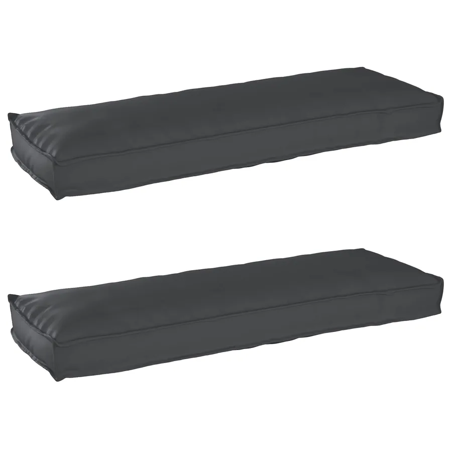 Set de coussins de palette 2 pcs Noir 120 x 40 x 8 cm