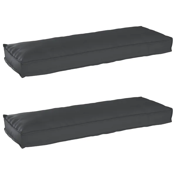 Set de coussins de palette 2 pcs Noir 120 x 40 x 8 cm