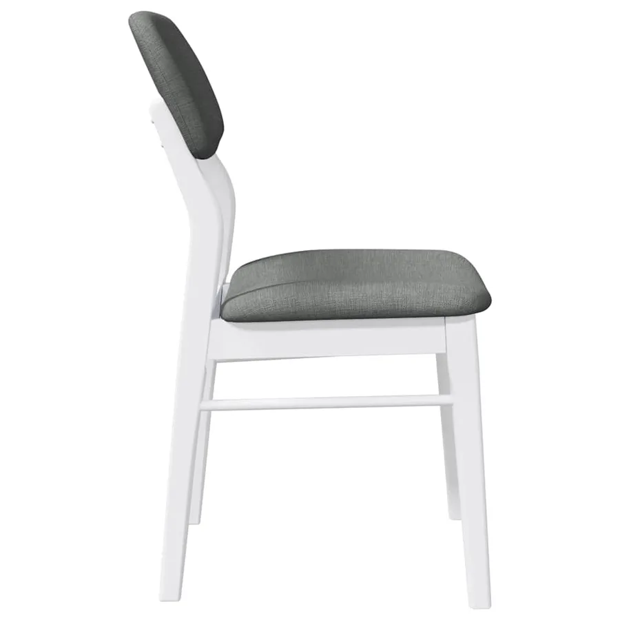 Chaises à manger coussins 2 pcs blanc bois massif caoutchouc - 6
