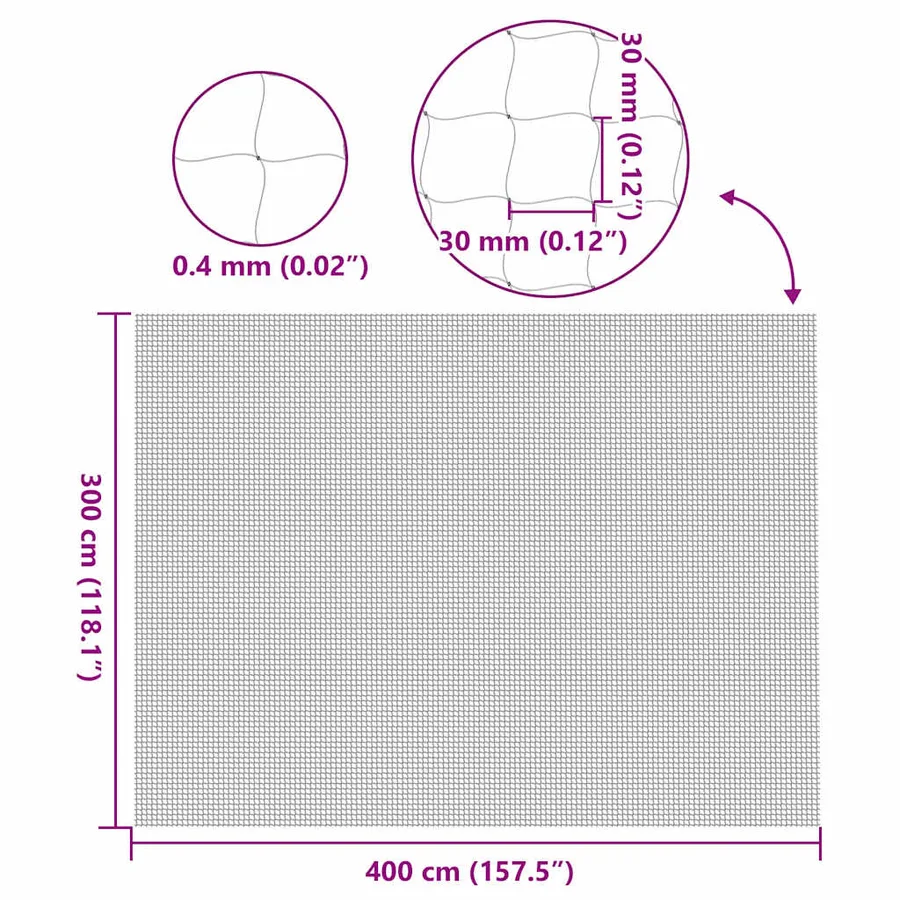 Filet pour chat transparent en nylon 4x3 m - 7