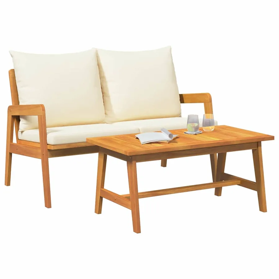 Ensemble bistrot 2 Pièce Huile Naturelle Bois d'Acacia Massif - 3